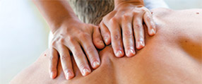 An upper back massage